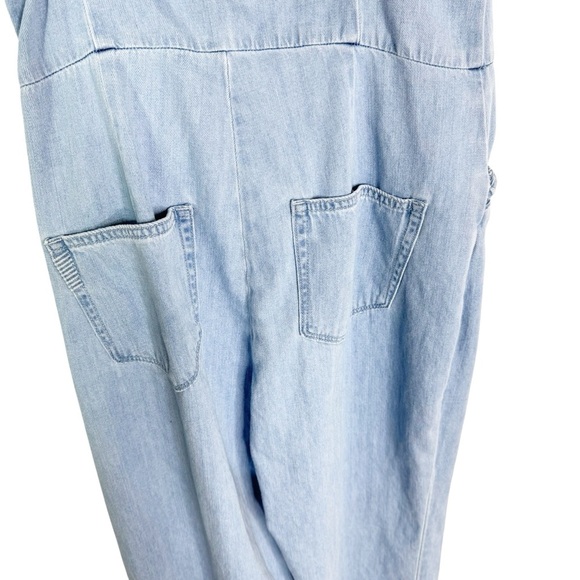 Anthropologie Paige Celia Cropped Denim Wide-Leg Jumpsuit Size S - Picture 9 of 11